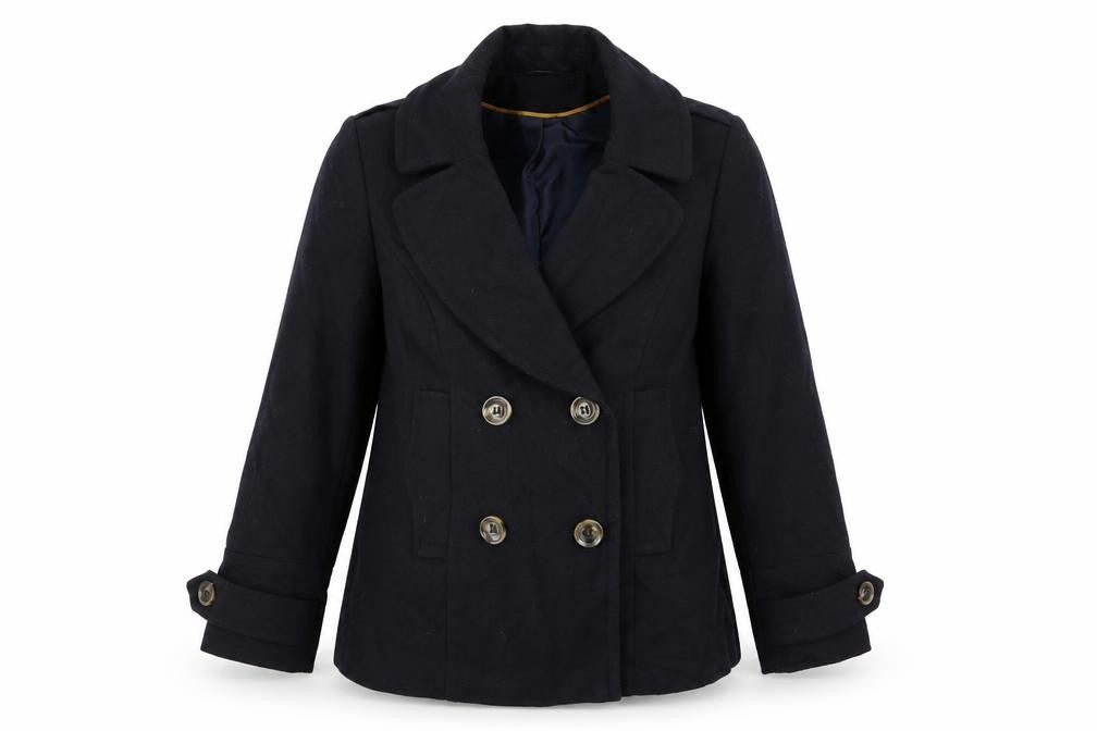 Wallis Womens Blue   Overcoat Coat Size 14