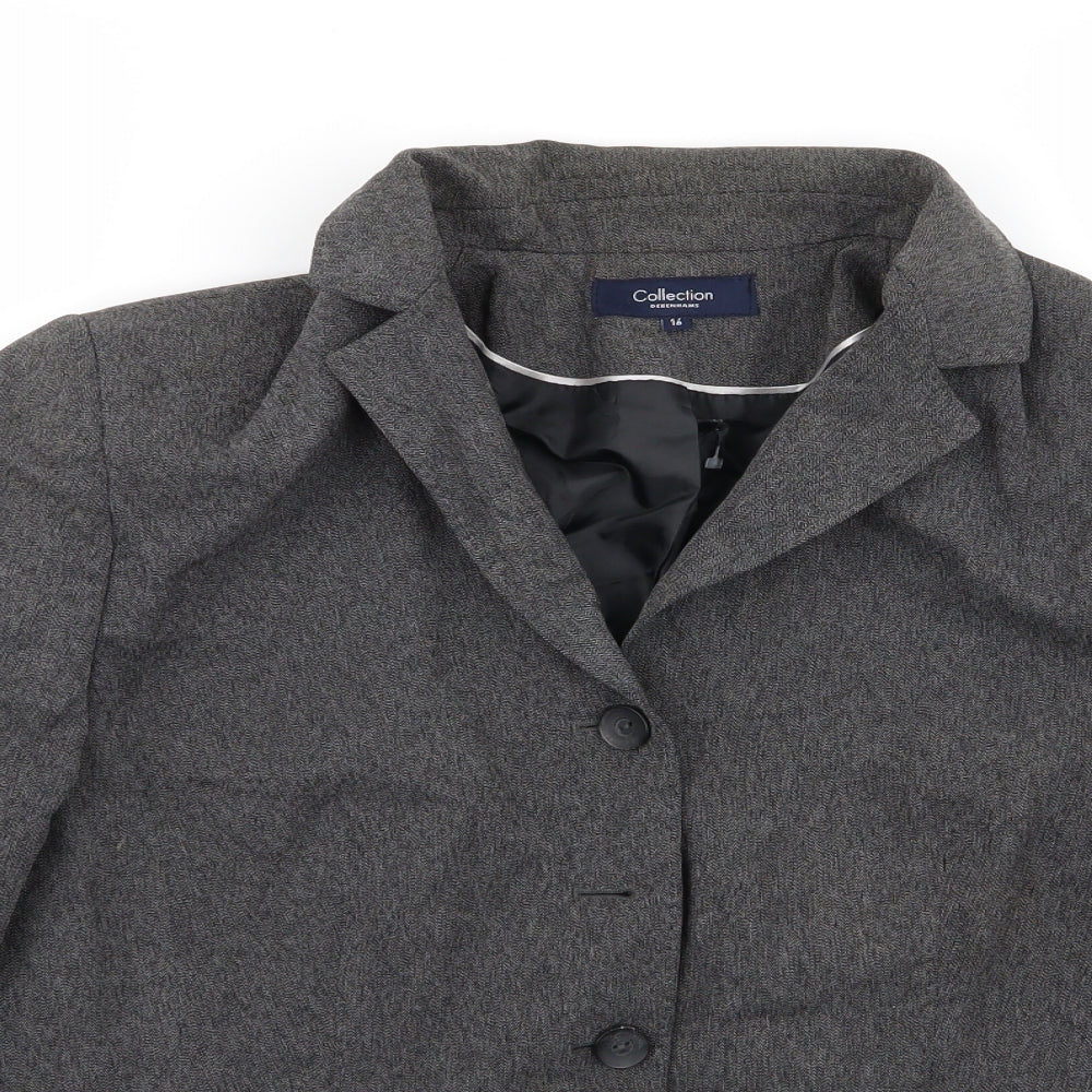 Debenhams Womens Grey   Jacket Blazer Size 16