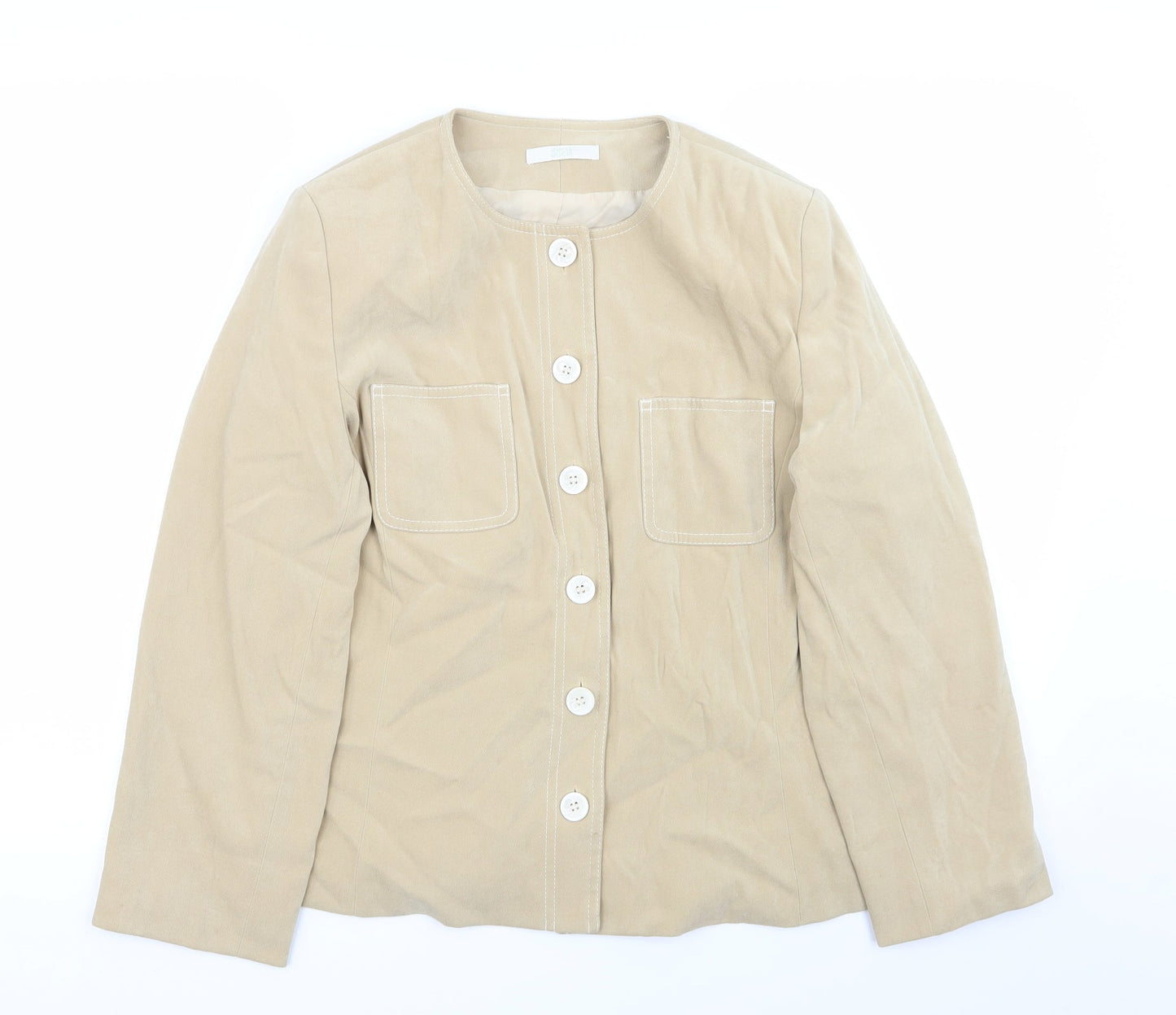 M&S Womens Beige   Jacket Blazer Size 14