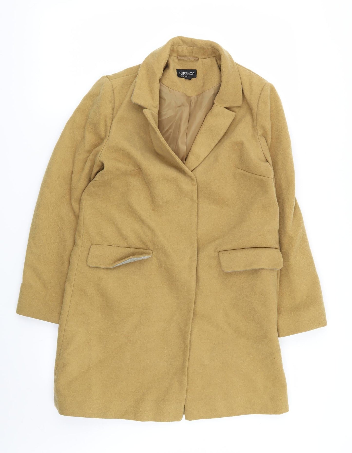 Womens UK Size 6 Topshop Yellow Overcoat
