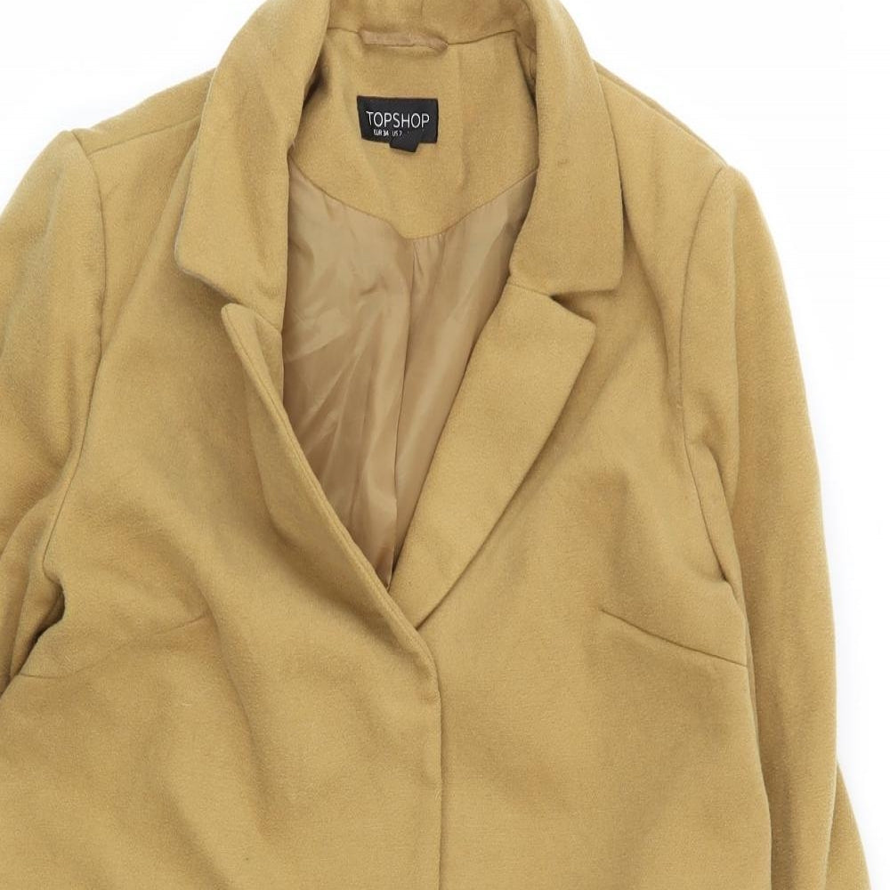Womens UK Size 6 Topshop Yellow Overcoat