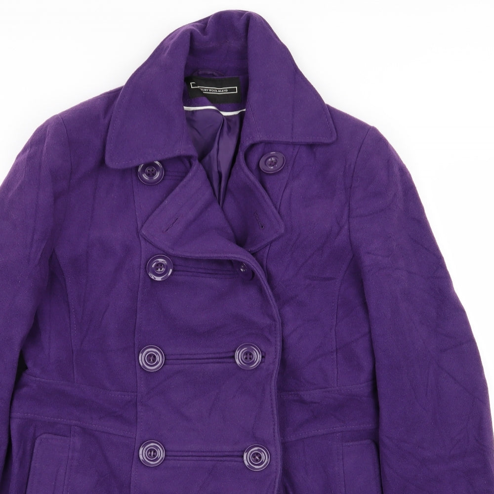 Womens UK Size 10 BHS Purple Overcoat