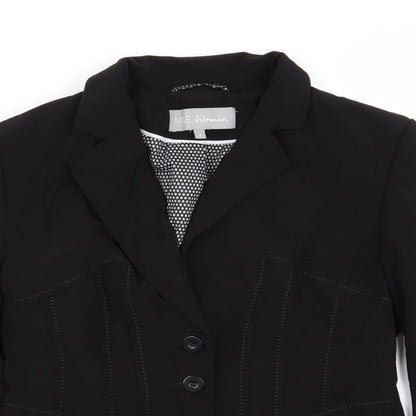 M&S Womens Black   Jacket Blazer Size 8