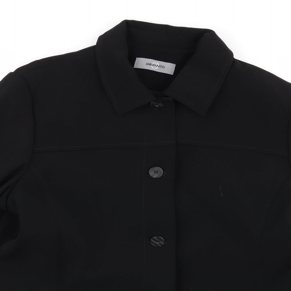 Womens UK Size 16 AMARANTO Regular Black Blazer