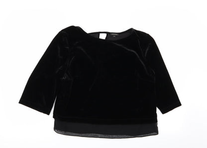 Womens UK Size 12 River Island Black Basic T-Shirt