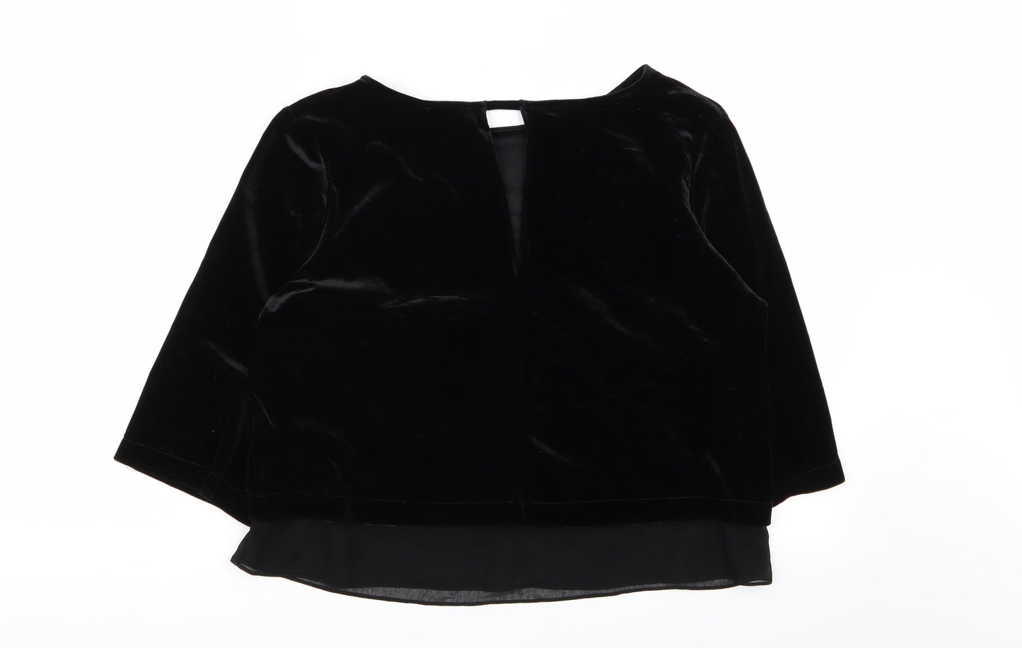 Womens UK Size 12 River Island Black Basic T-Shirt