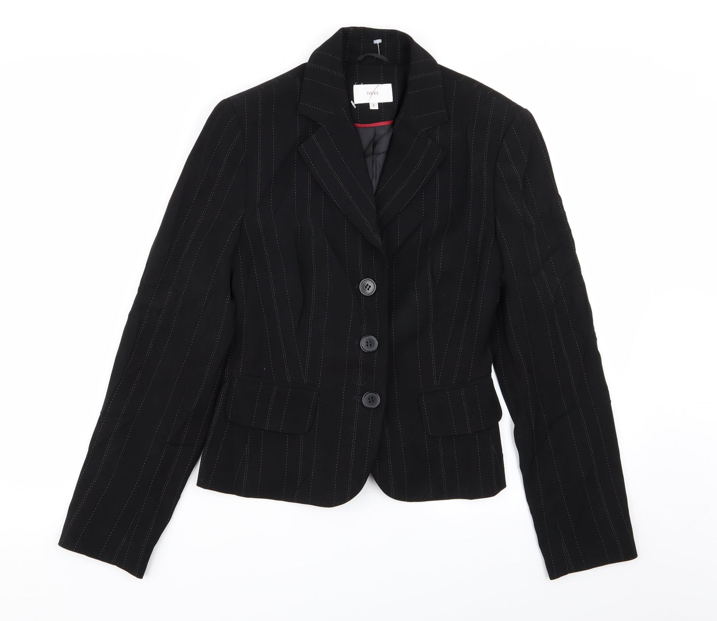 NEXT Womens Black Striped  Jacket Blazer Size 8