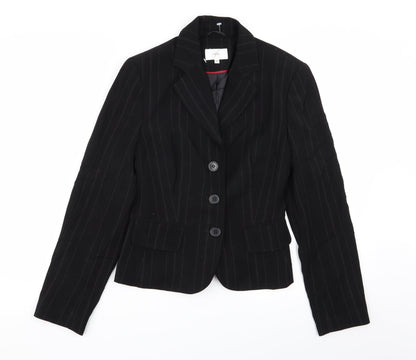 NEXT Womens Black Striped  Jacket Blazer Size 8