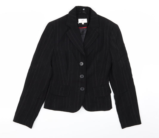 NEXT Womens Black Striped  Jacket Blazer Size 8