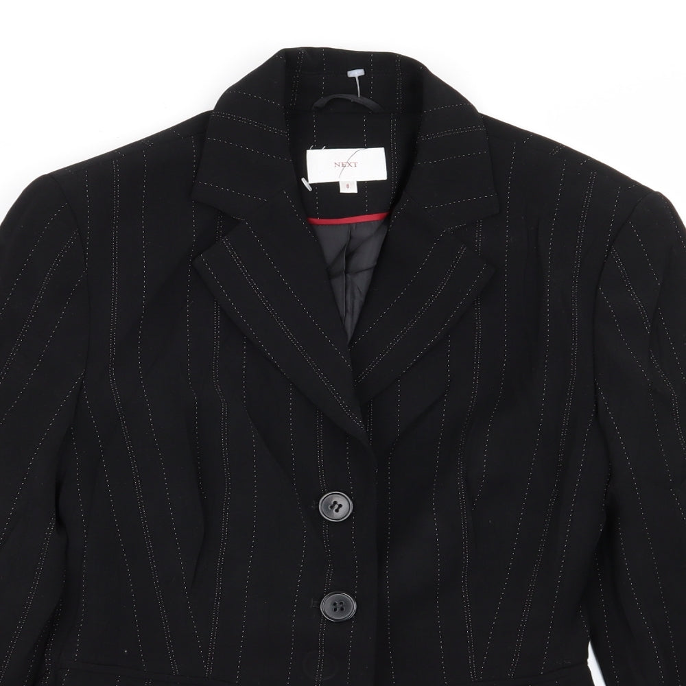 NEXT Womens Black Striped  Jacket Blazer Size 8