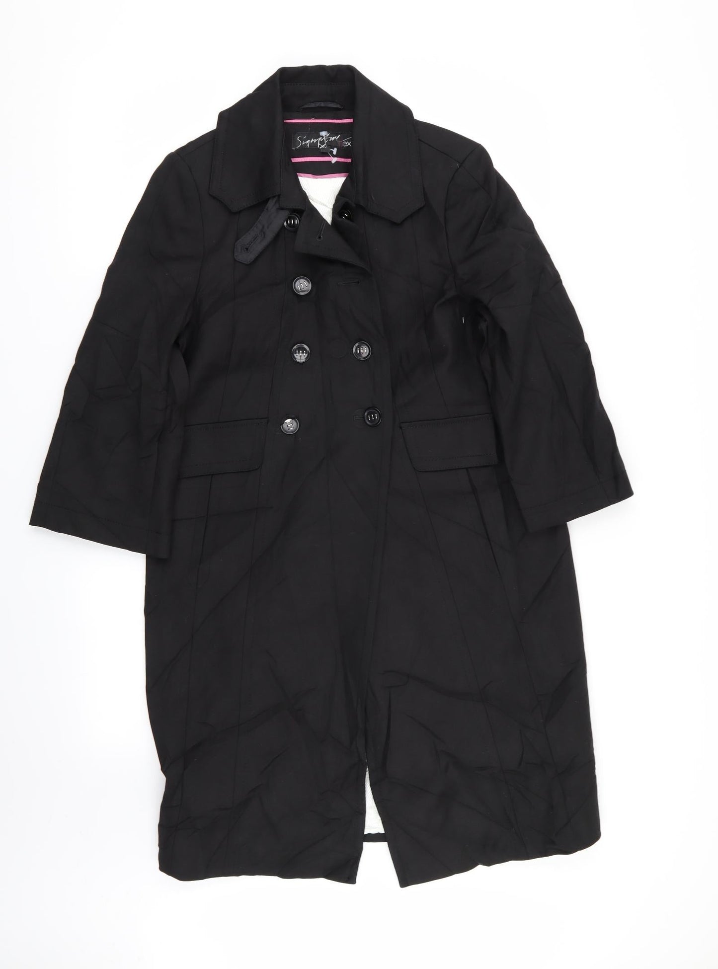 Womens UK Size 8 Signature Black Overcoat