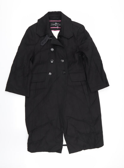 Womens UK Size 8 Signature Black Overcoat