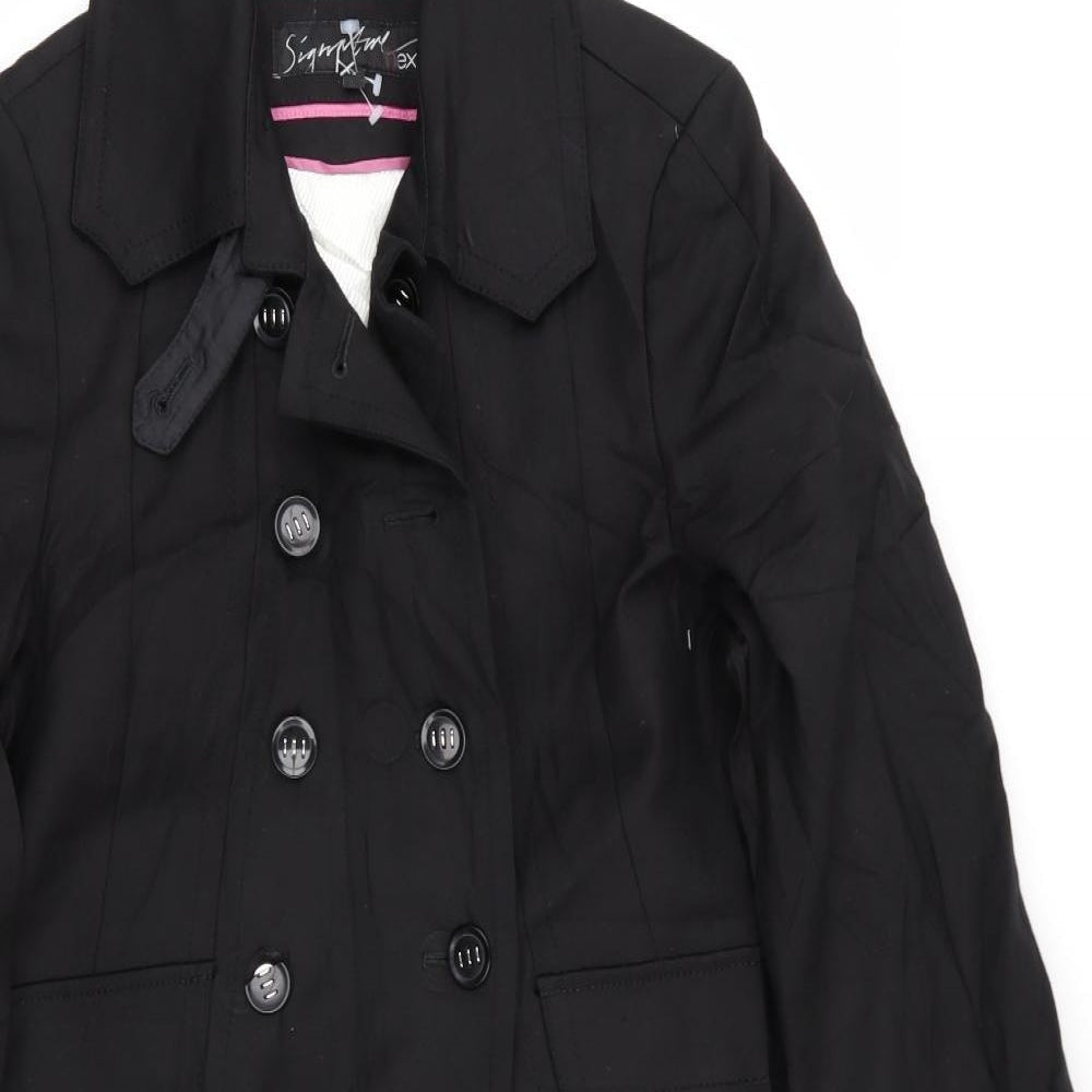 Womens UK Size 8 Signature Black Overcoat