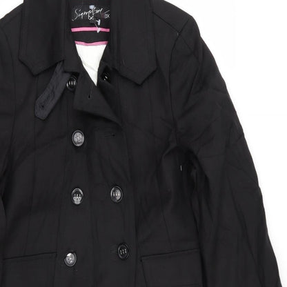 Womens UK Size 8 Signature Black Overcoat