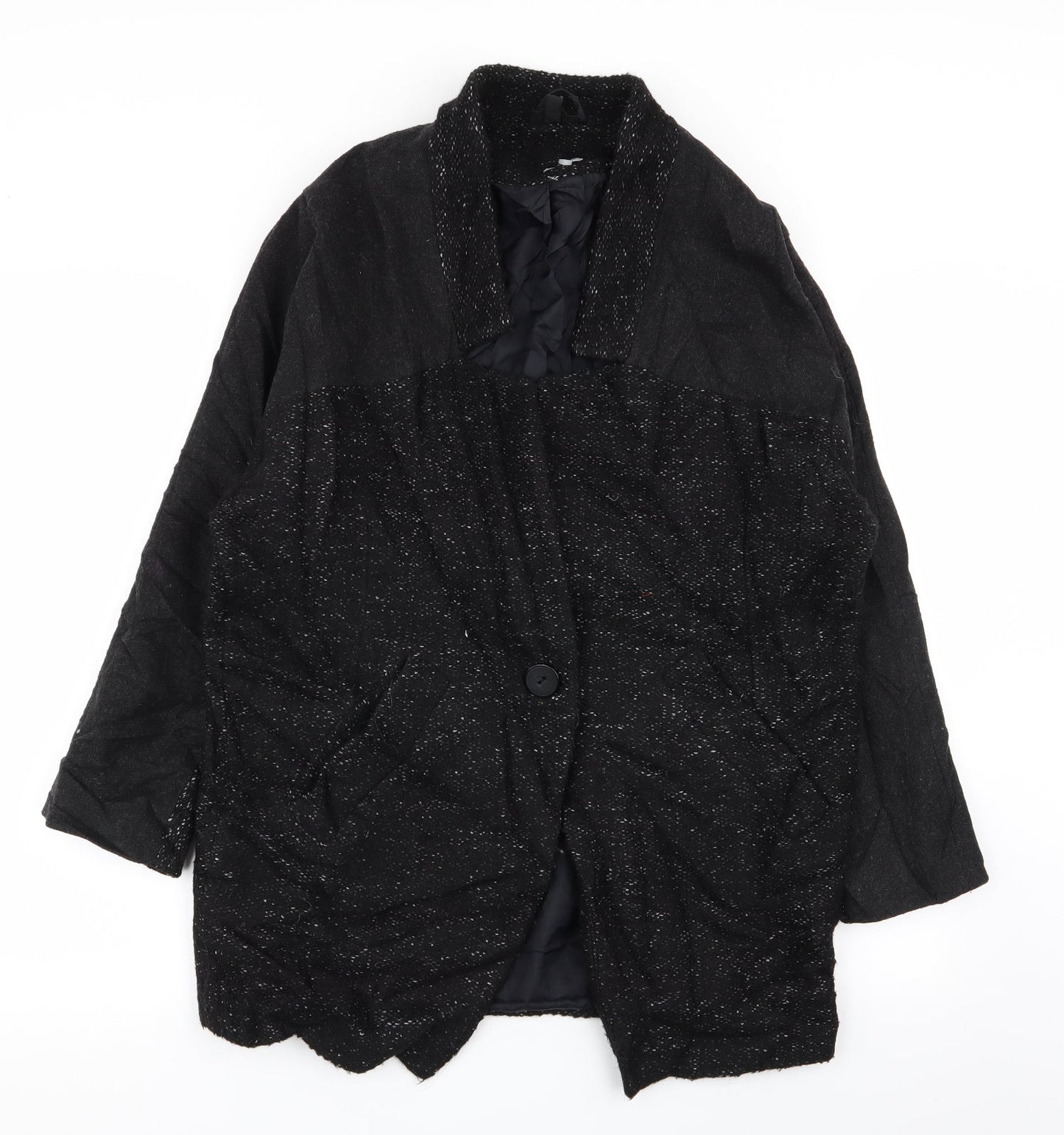 Womens UK Size 8 Topshop Black Overcoat