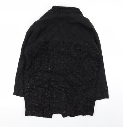 Womens UK Size 8 Topshop Black Overcoat