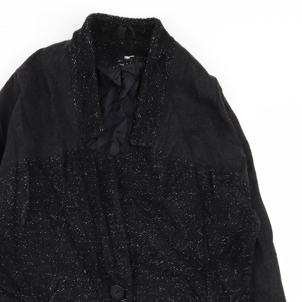Womens UK Size 8 Topshop Black Overcoat