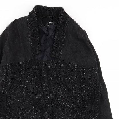 Womens UK Size 8 Topshop Black Overcoat