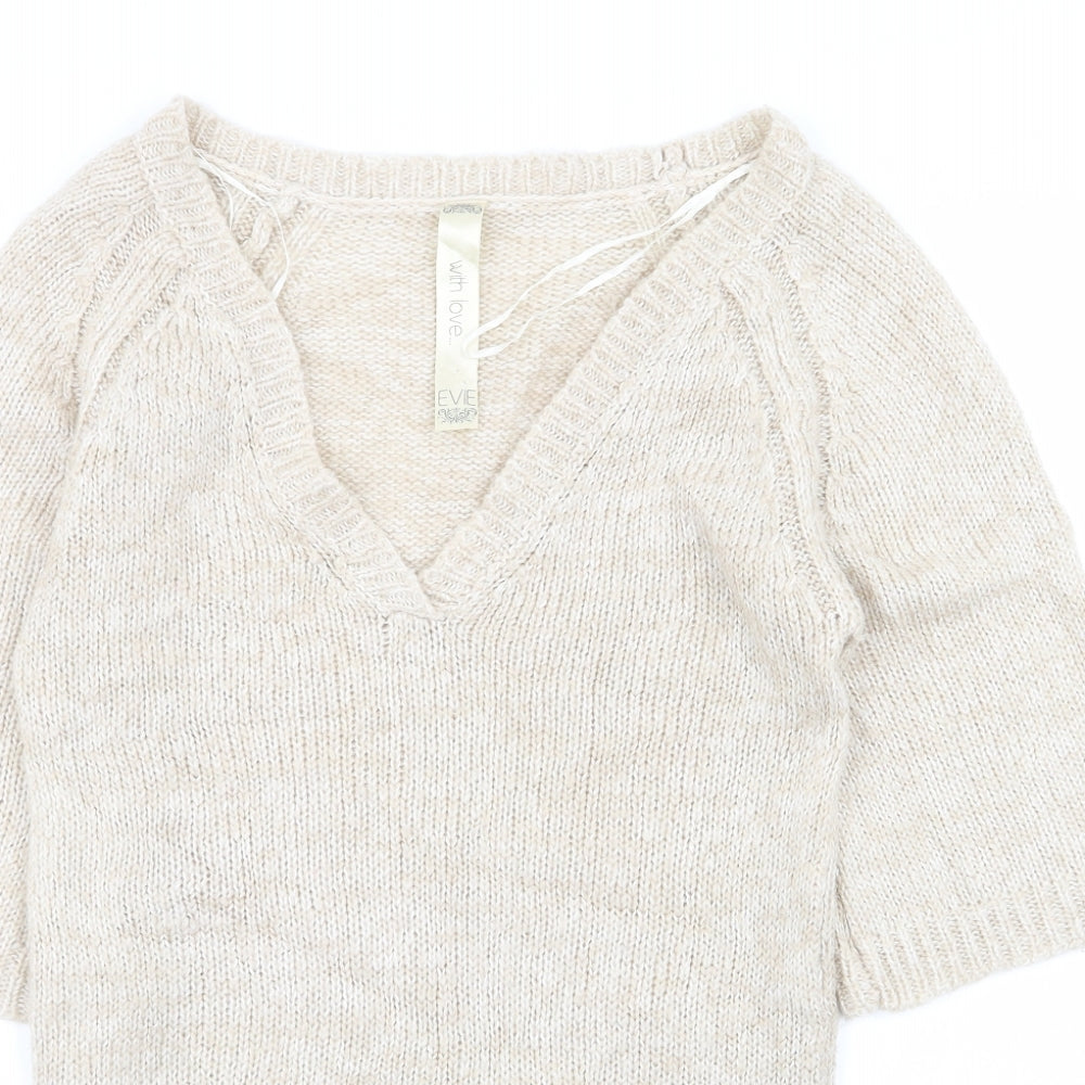 Womens UK Size 10 evie Beige Pullover Jumper