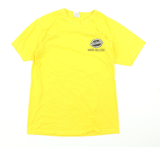 Womens UK Size S Fruit of the Loom Yellow Basic T-Shirt