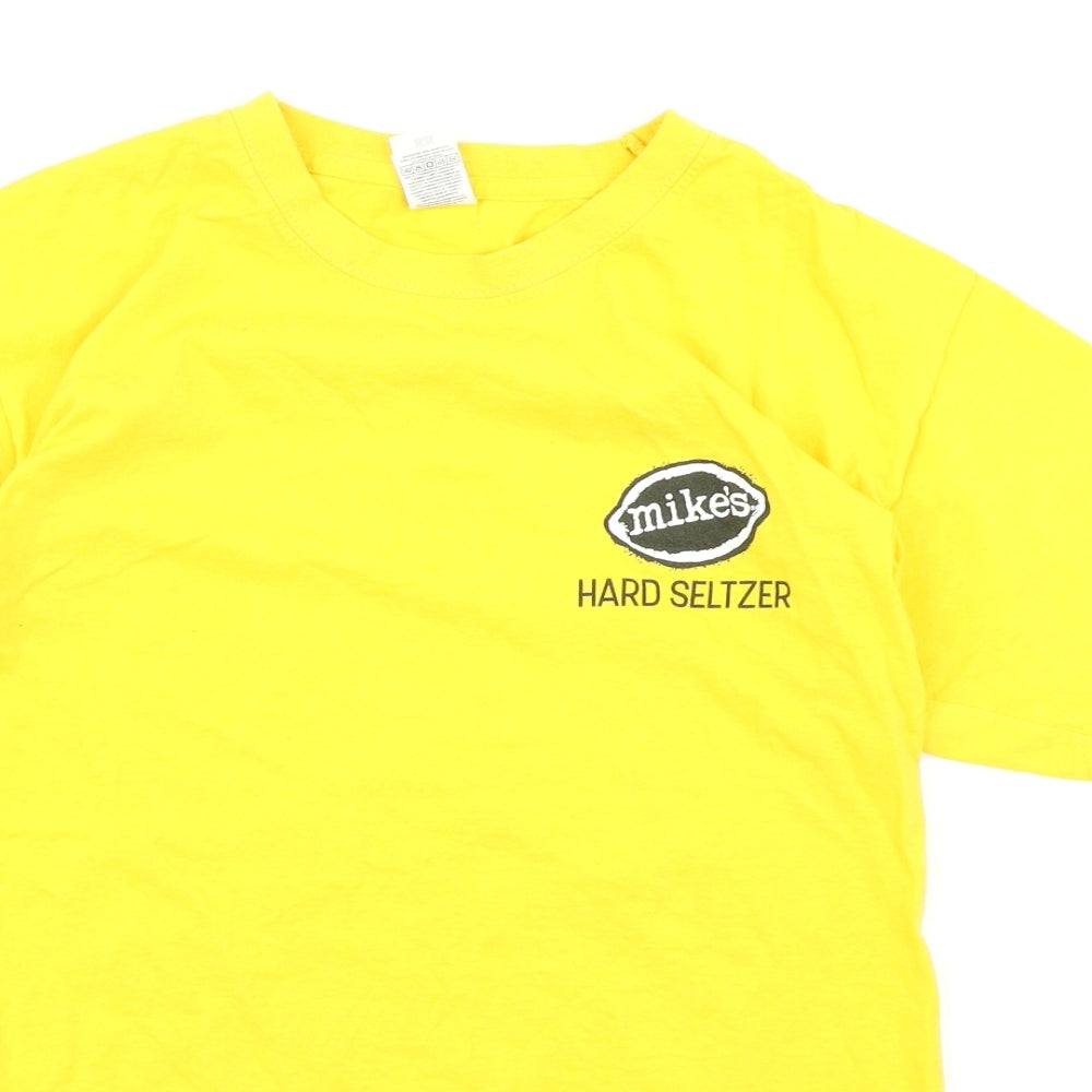 Womens UK Size S Fruit of the Loom Yellow Basic T-Shirt