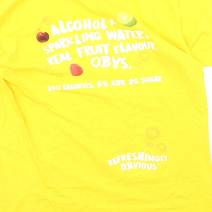 Womens UK Size S Fruit of the Loom Yellow Basic T-Shirt