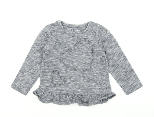 Nutmeg Girls Blue   Basic T-Shirt Size 3-4 Years