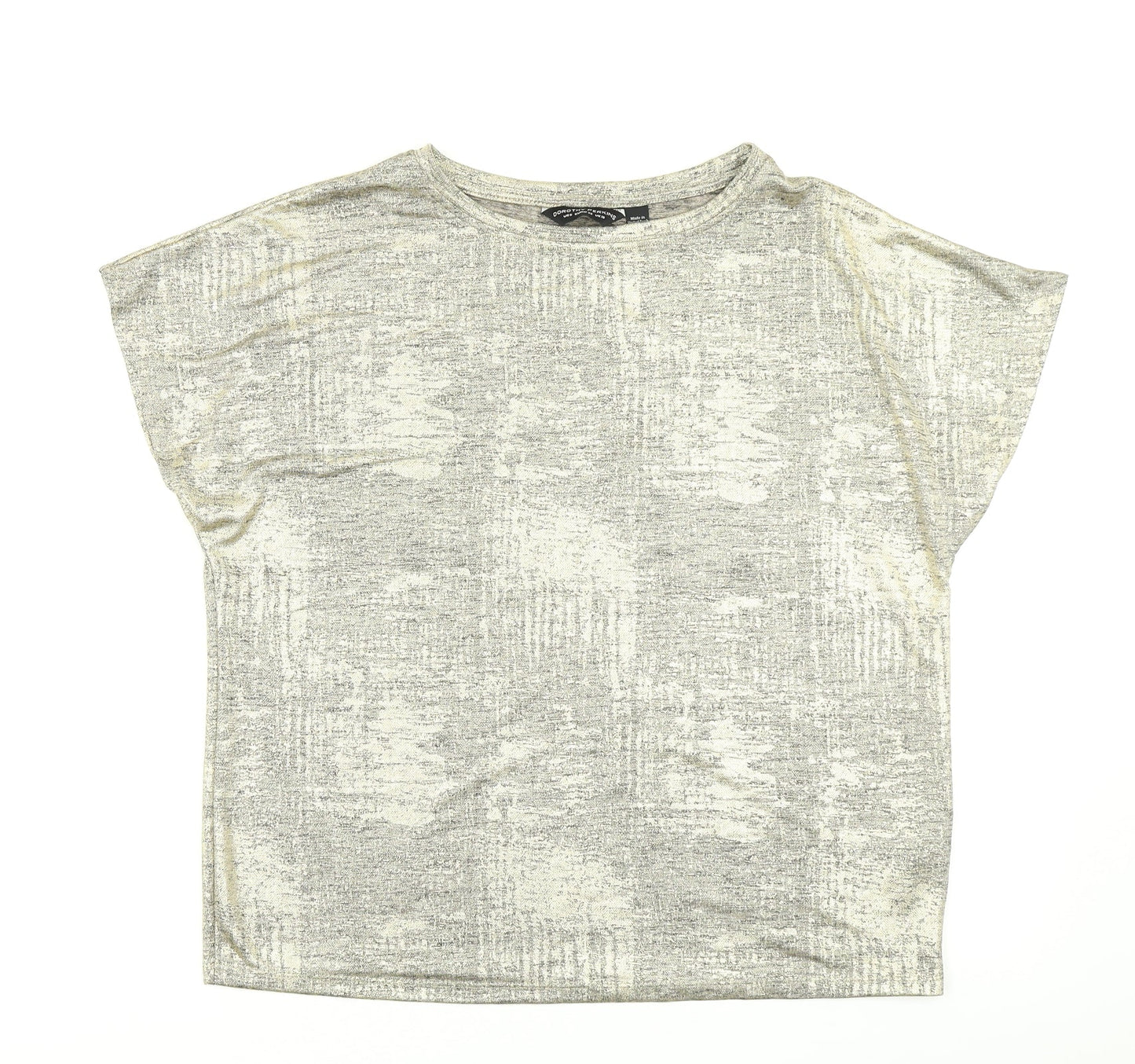 Womens UK Size 10 Dorothy Perkins Gold Basic T-Shirt