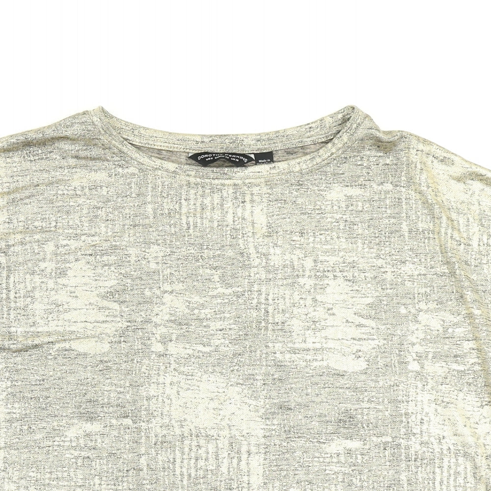 Womens UK Size 10 Dorothy Perkins Gold Basic T-Shirt