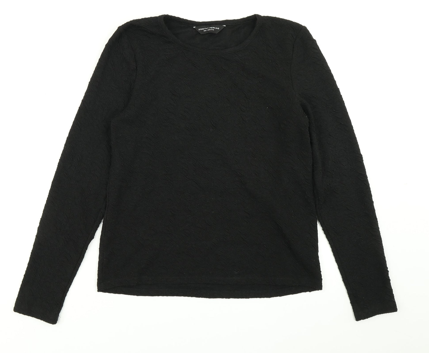 Womens UK Size 10 Dorothy Perkins Black Basic T-Shirt