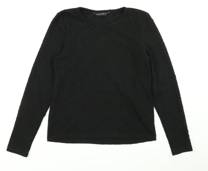 Womens UK Size 10 Dorothy Perkins Black Basic T-Shirt