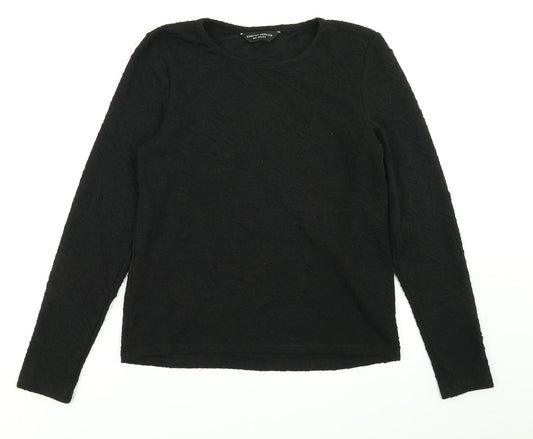 Womens UK Size 10 Dorothy Perkins Black Basic T-Shirt