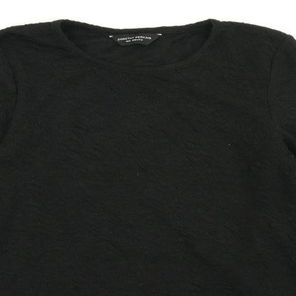 Womens UK Size 10 Dorothy Perkins Black Basic T-Shirt