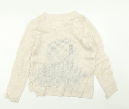 TU Womens Ivory  Knit Pullover Jumper Size 12