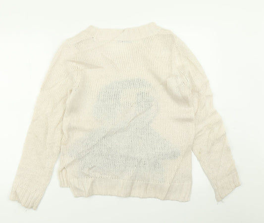 TU Womens Ivory  Knit Pullover Jumper Size 12