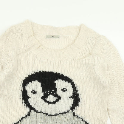 TU Womens Ivory  Knit Pullover Jumper Size 12