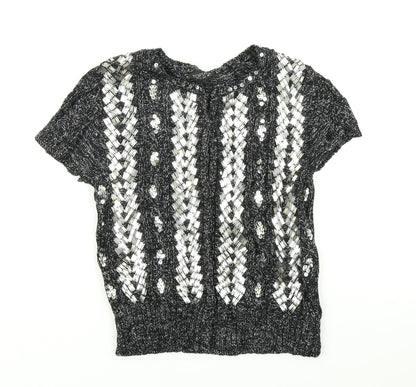 Topshop Womens Grey  Knit Cardigan Jumper Size 10