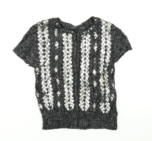 Topshop Womens Grey  Knit Cardigan Jumper Size 10