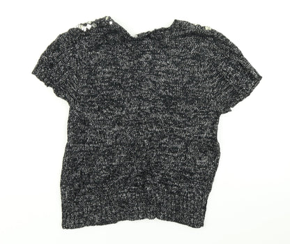 Topshop Womens Grey  Knit Cardigan Jumper Size 10