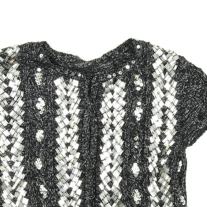 Topshop Womens Grey  Knit Cardigan Jumper Size 10