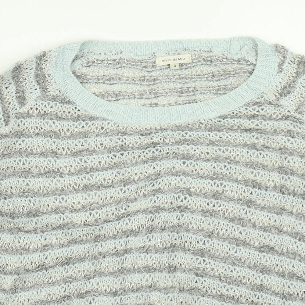 Womens UK Size 8 River Island Blue Pullover Jumper