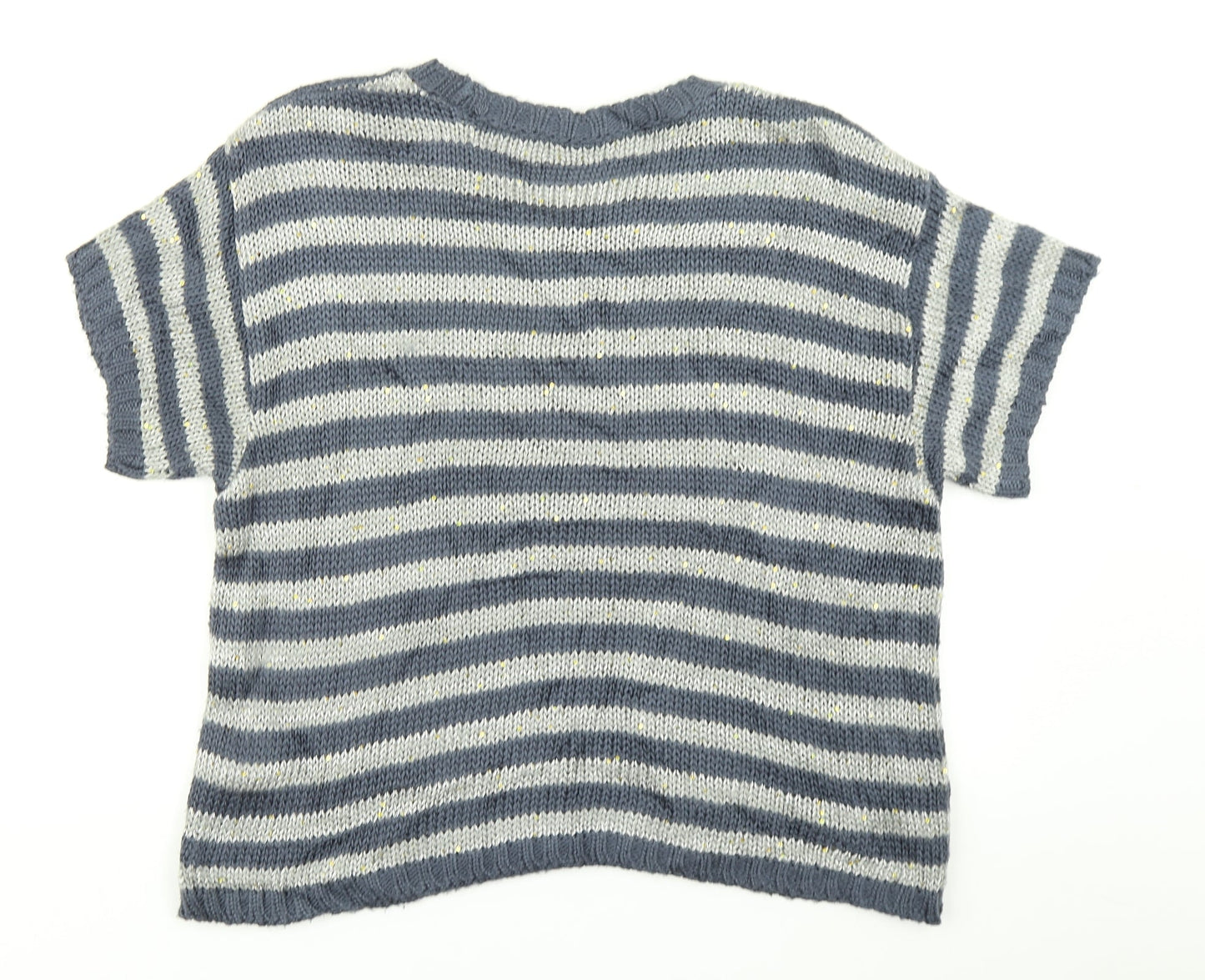 M&S Woman Womens Blue Striped Knit Pullover Jumper Size 18