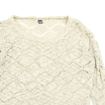 Womens UK Size M Pimkie Beige Pullover Jumper