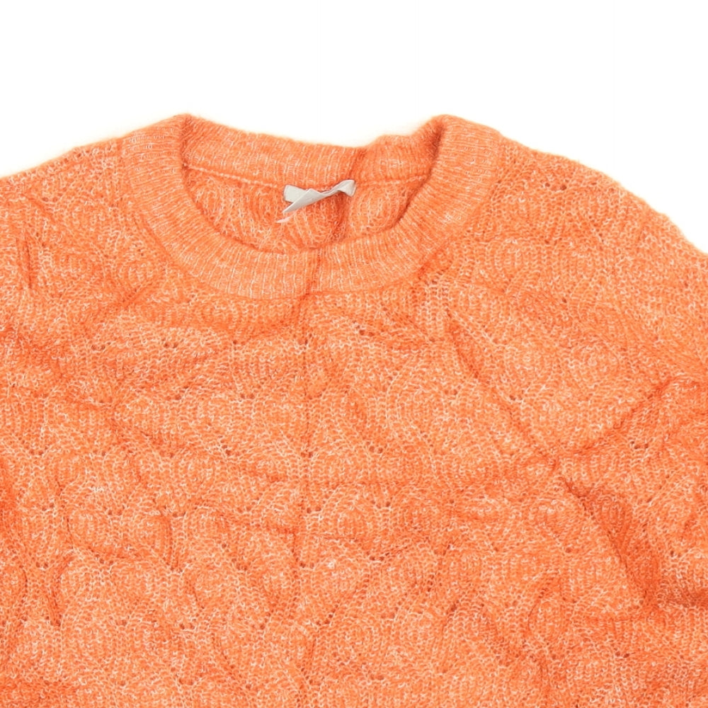 Womens UK Size M H&M Orange Pullover Jumper