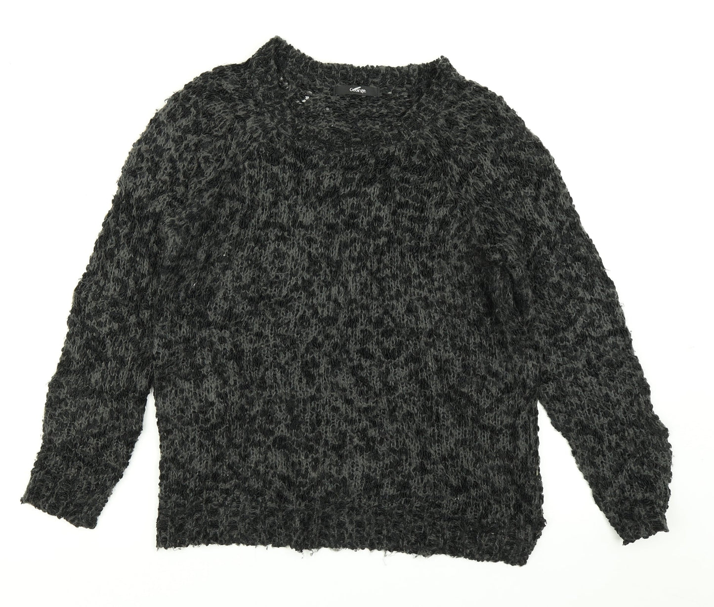 George Womens Green Animal Print Knit Pullover Jumper Size 8