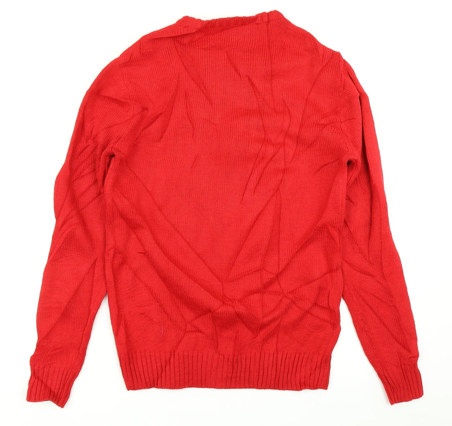 Cedar Wood State Mens Red  Knit Pullover Jumper Size XS  - Christmas jumper