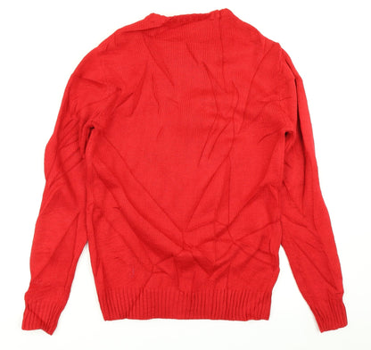 Cedar Wood State Mens Red  Knit Pullover Jumper Size XS  - Christmas jumper