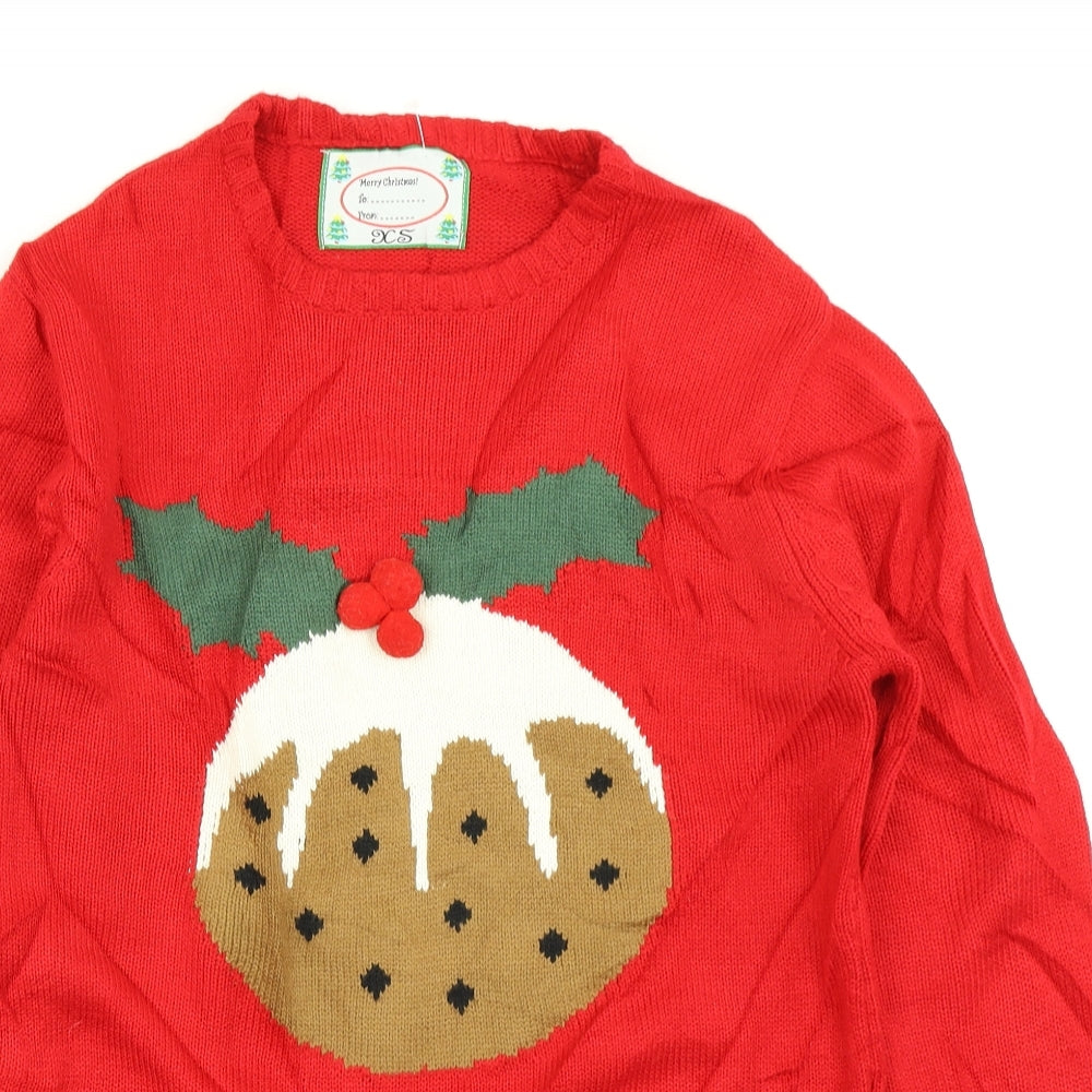 Cedar Wood State Mens Red  Knit Pullover Jumper Size XS  - Christmas jumper