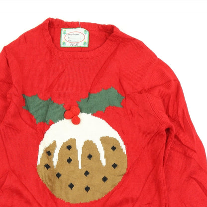 Cedar Wood State Mens Red  Knit Pullover Jumper Size XS  - Christmas jumper