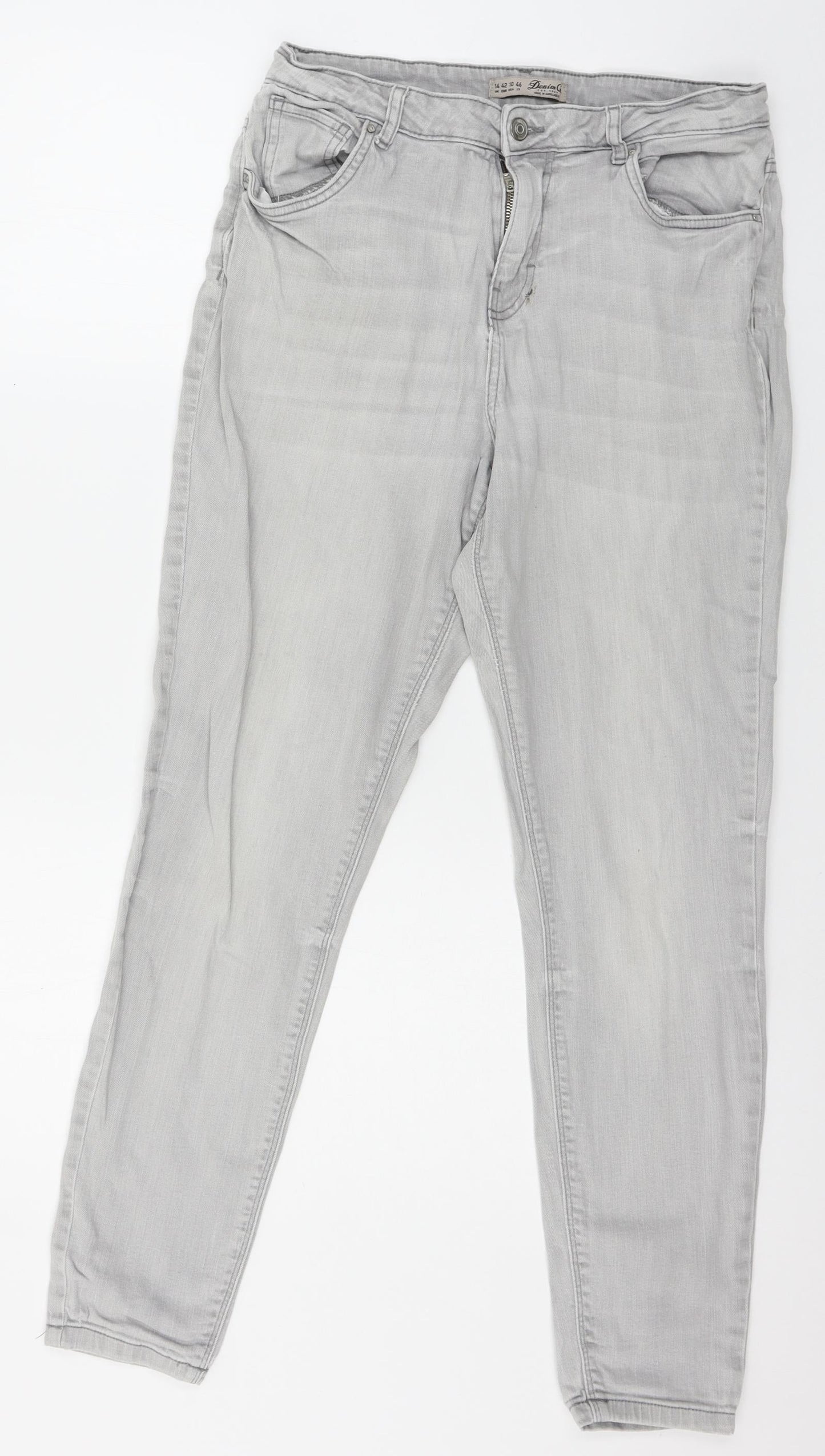 Denim & Co. Womens Grey  Denim Skinny Jeans Size 14 L27 in